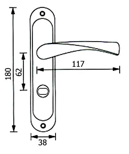 Ручки USK A-62-012 WC L/R на планке Старая бронза - фото 2