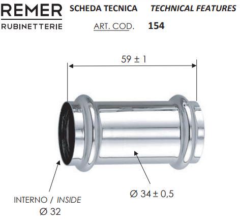 Муфта для сифона Remer 15432 32 мм - фото 2