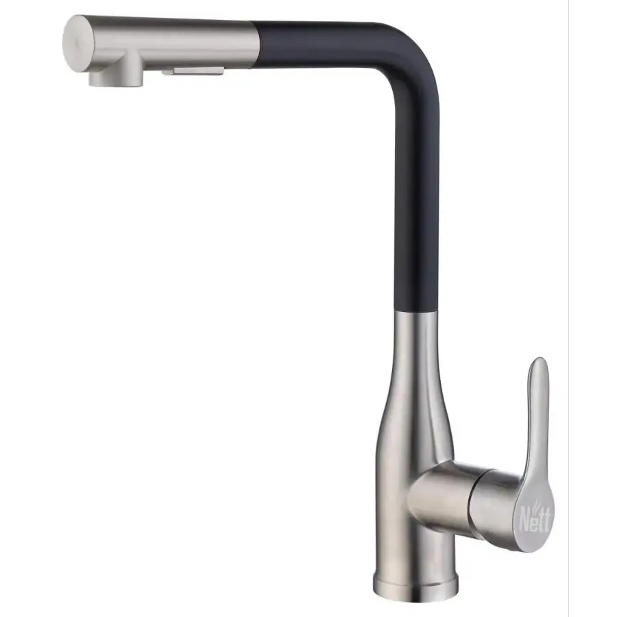 Змішувач для кухні Nett WSB-33 з висувним виливом нержавіюча сталь (NET-032420)