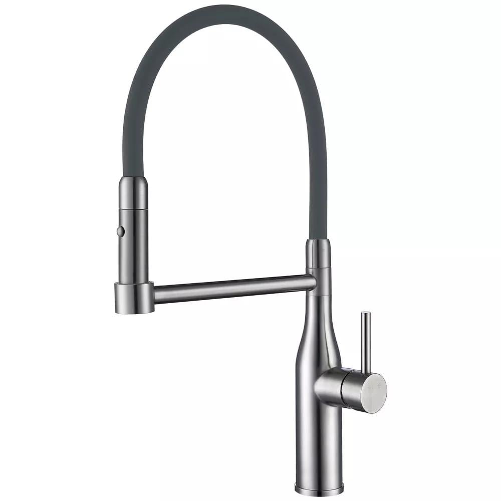 Смеситель для кухни Gappo G4398-55 с гибким изливом Серый (115385)