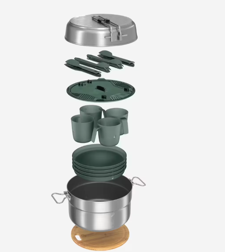Набір туристичного посуду Quechua на 4 людини з нержавіючої сталі 25 пр. (2560709595)