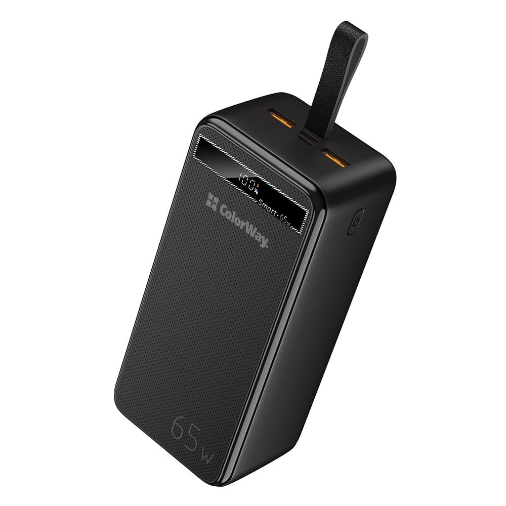 Повербанк ColorWay Powerful USB QC3.0/USB-C Power Delivery 65W 40000 mAh Black (CW-PB400LPA4BK-PDD)