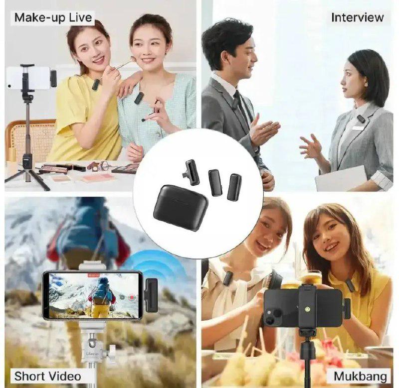 Мікрофон бездротовий петличний з кейсом на 2 мікрофони USB Type-C - фото 4