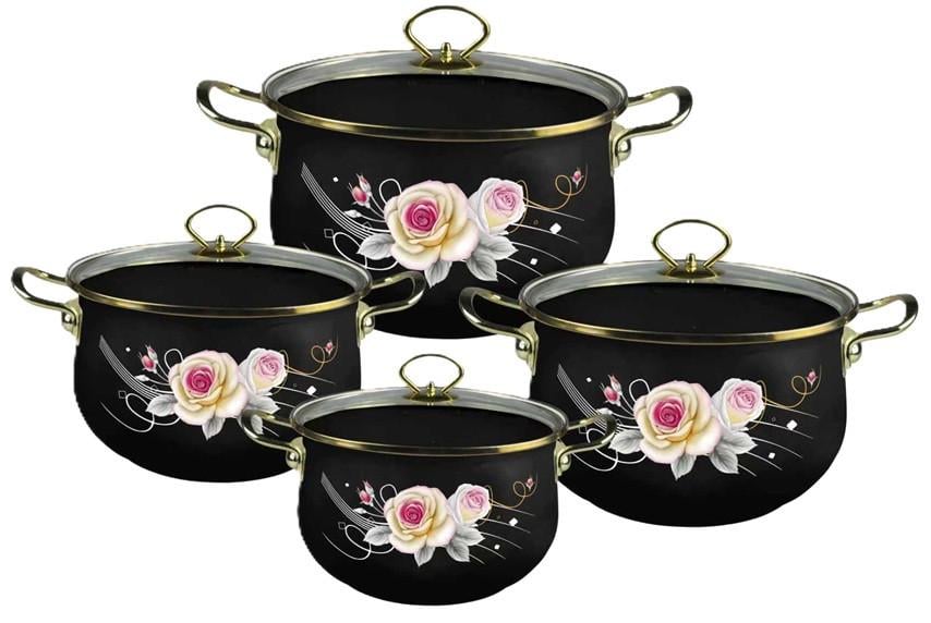 Набір емальованих каструль Edenberg 4 шт. з кришками (EB-12623) Набір емальованих каструль Edenberg 4 шт. з кришками (EB-12623)