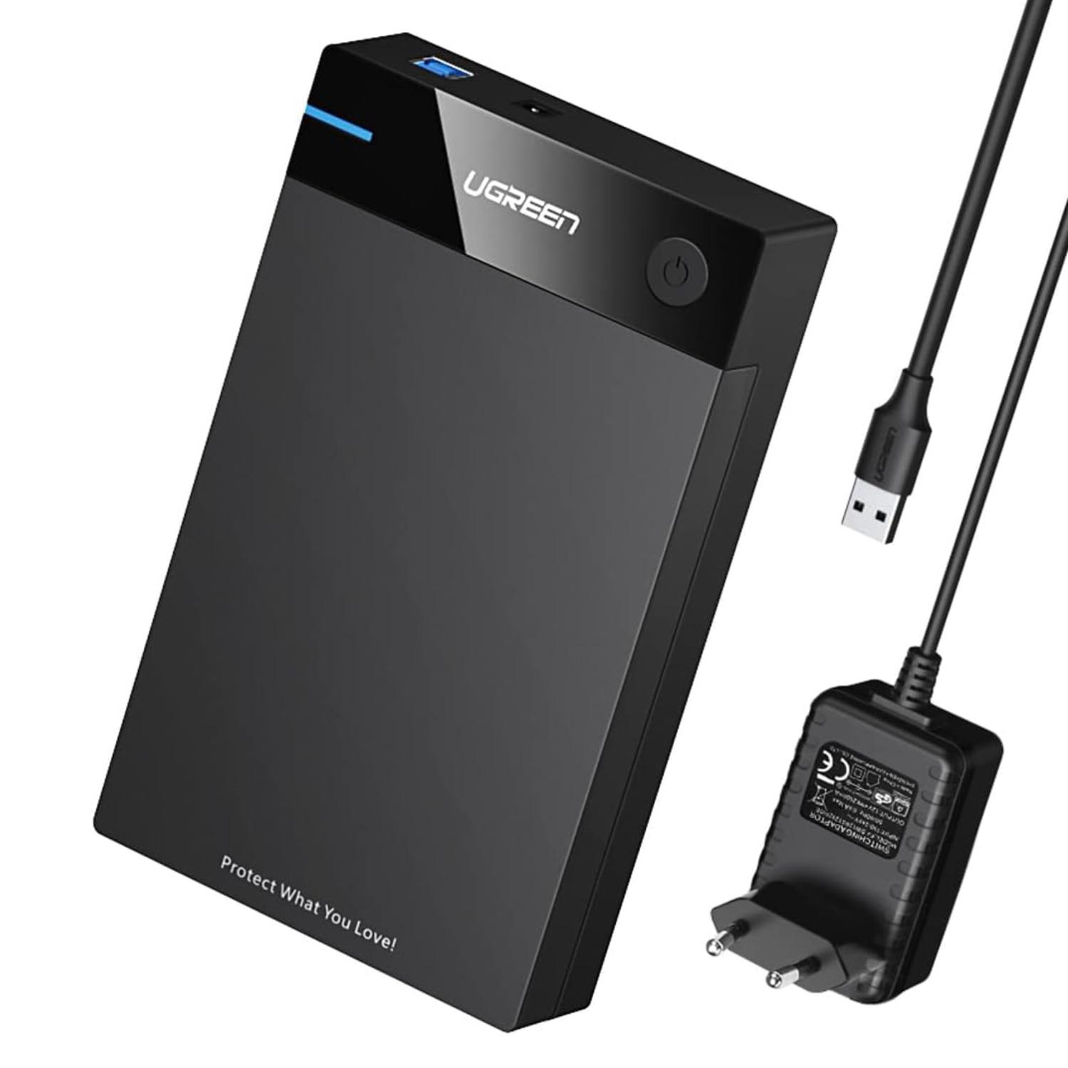 Корпус для HDD/SSD UGREEN US222 до 16 ТБ 3,5" и 2,5" USB-B 3.0 Черный (50422)