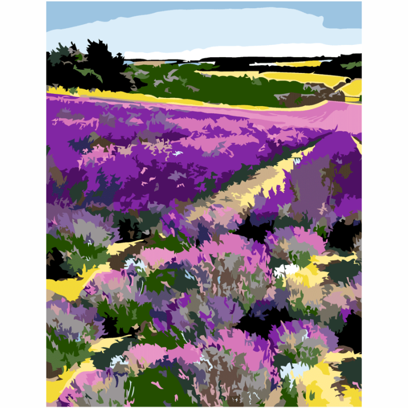 Картина по номерам Rosa Цветущее лавандовое поле 35х45 см (Az-261124)