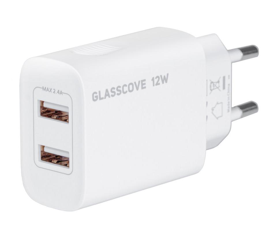 Зарядное устройство Glasscove TC-012A 2,4 A 12 W 2xUSB White (3_00662)