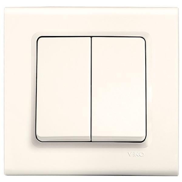 Выключатель двухклавишный Viko Linnera Кремовый (27548864)