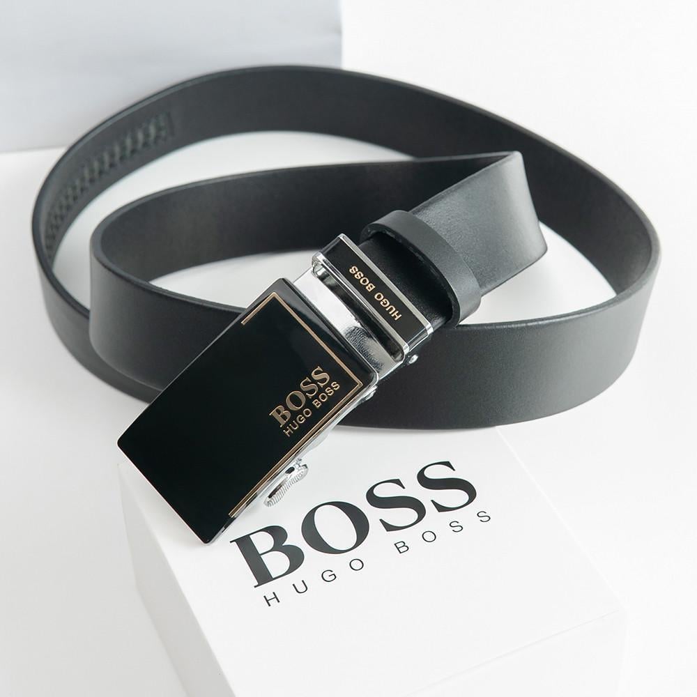 Ремень мужской из натуральной кожи с пряжкой автомат (201 PTR)