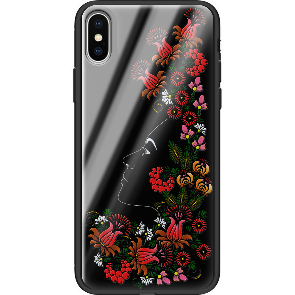 Чехол Boxface iPhone X 3D Ukrainian Muse Черный силикон со стеклом (32139-bk64-37734)