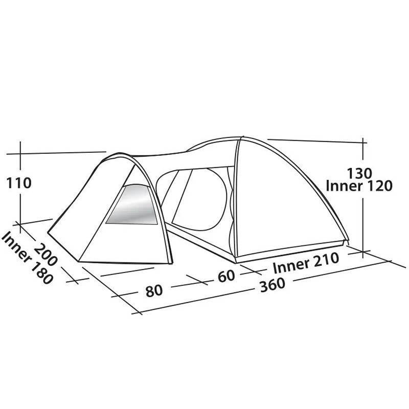 Палатка трехместная Easy Camp Eclipse 300 Rustic Green (120386) - фото 2