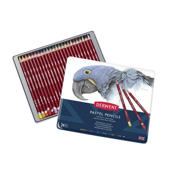 Набір пастельних олівців Derwent Pastel Pencils металевий пенал 24 кольори (32992)