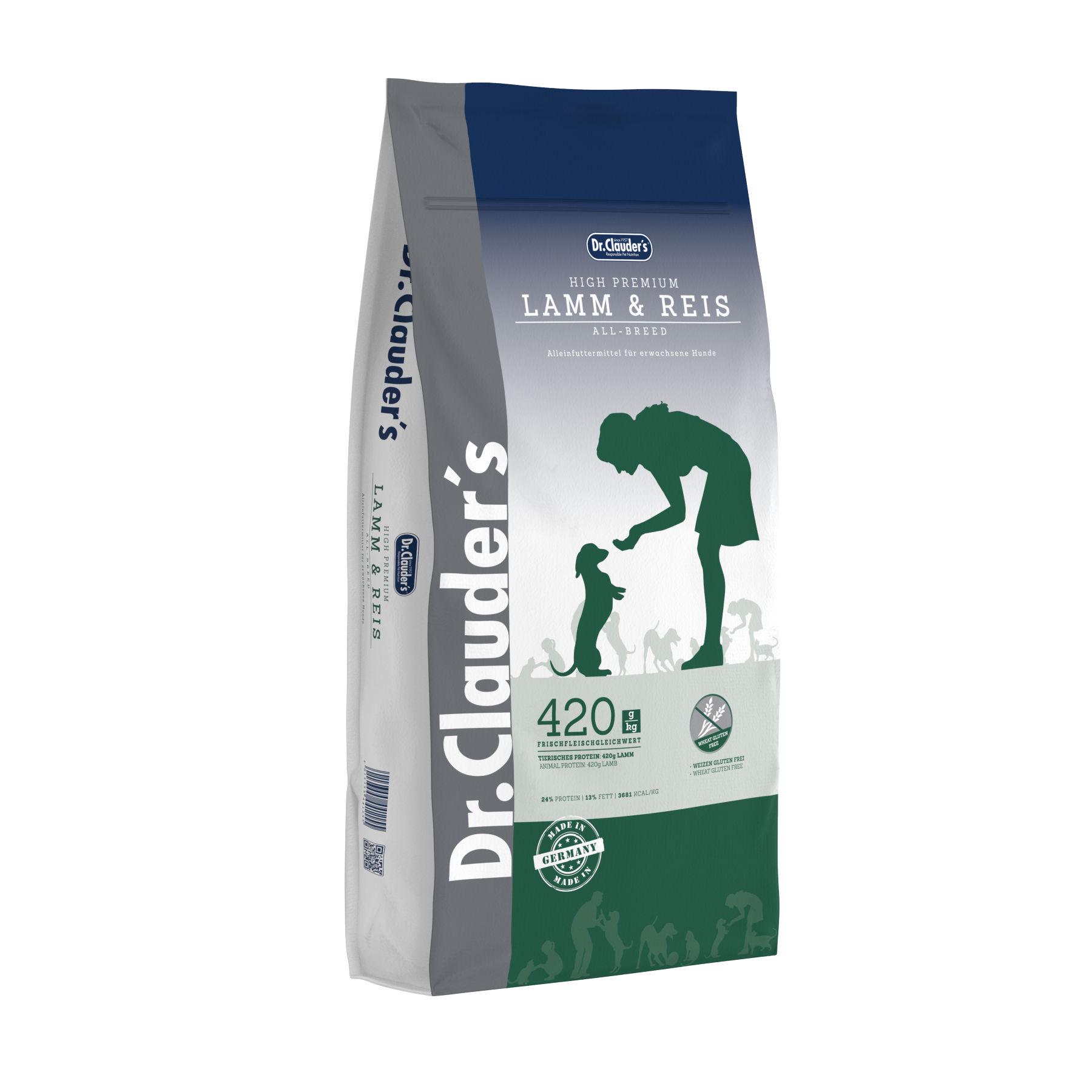 Корм сухой для собак Dr.Clauder's High Premium Lamb & Reis 15 кг (12665002)