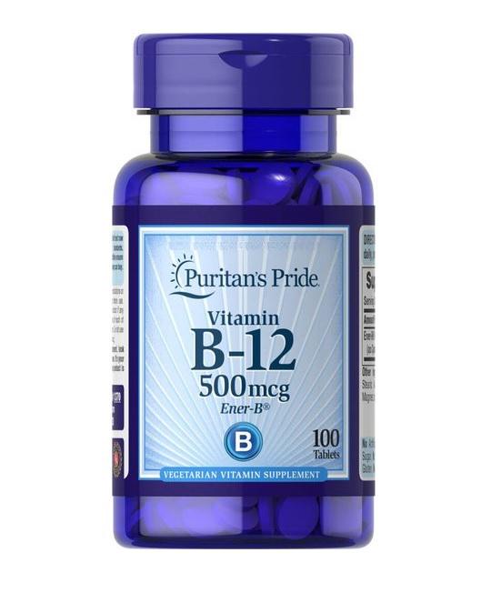 Витамин Б12 Puritan's Pride Vitamin B-12 500 mcg 100 tabs