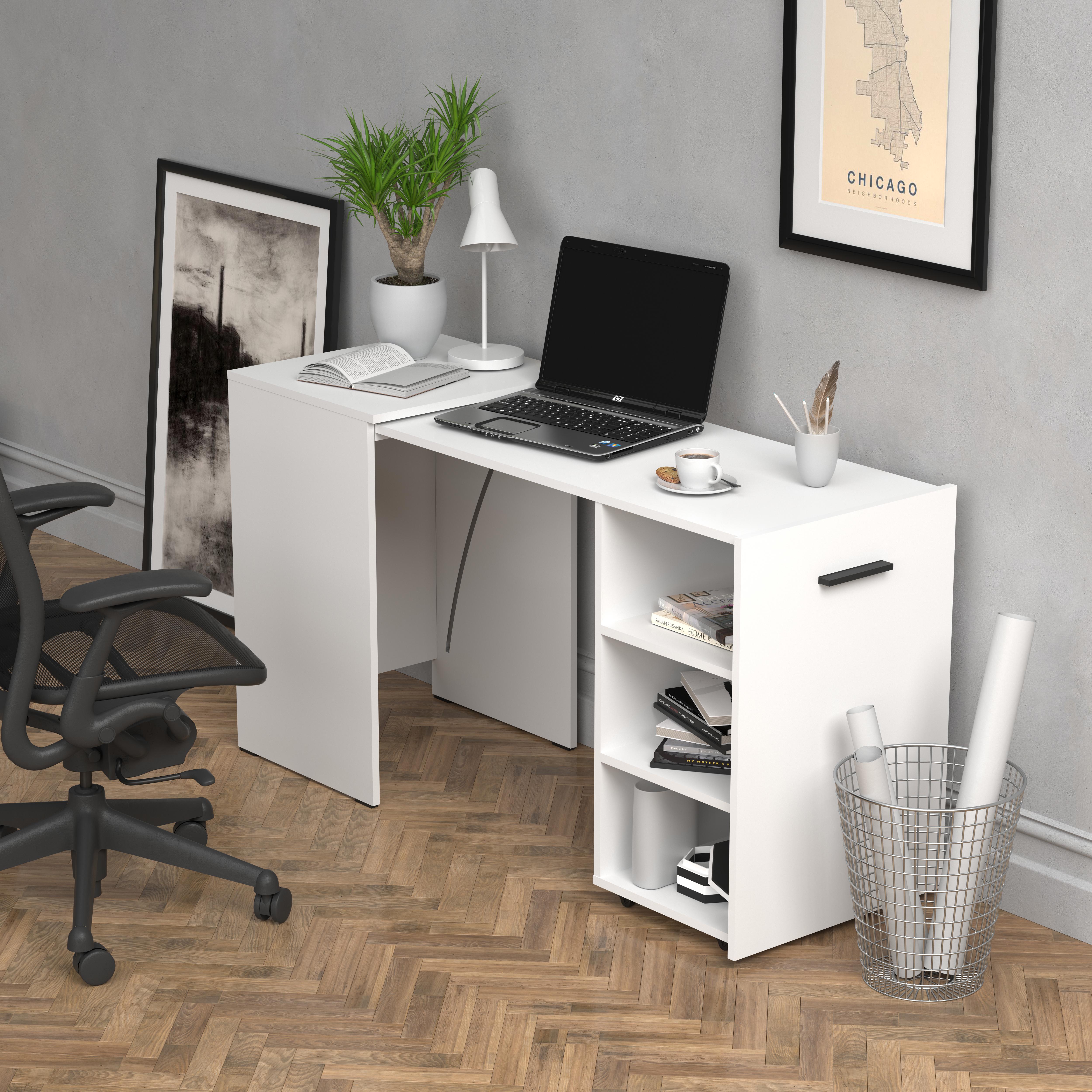 Комп'ютерний стіл-трансформер Knap Knap Hobana ламіноване ДСП Білий (S201000101) - фото 4 Комп'ютерний стіл-трансформер Knap Knap Hobana ламіноване ДСП Білий (S201000101) - фото 4