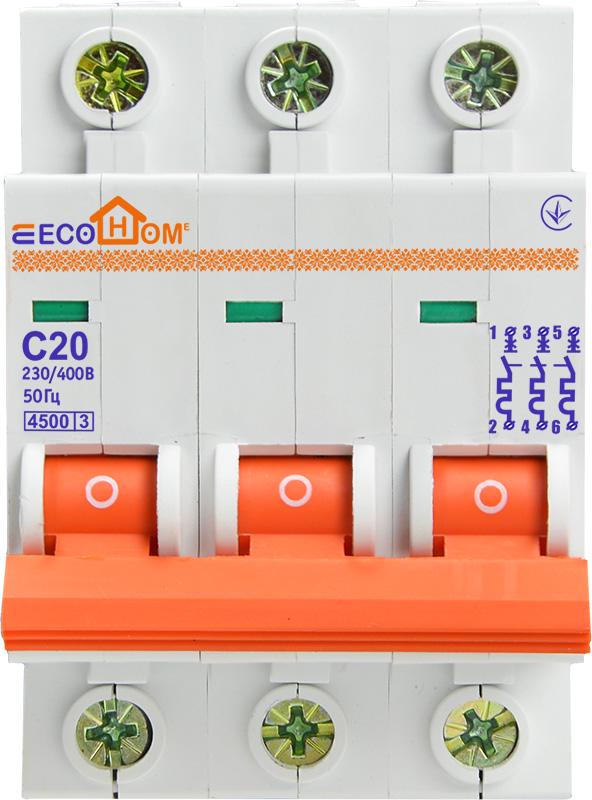 Автоматический выключатель АСКО-Укрем ECO 3P 20A 4,5кА C (ECO010030004)