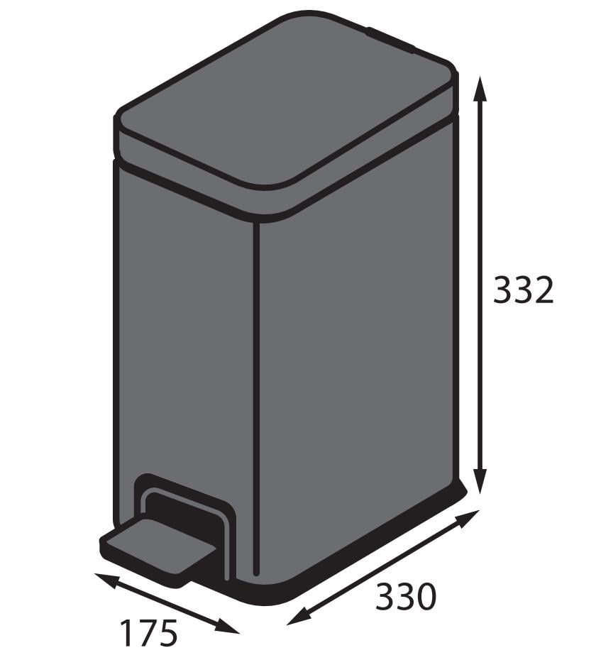 Мусорное ведро с плавным закрытием Koer TC-010108-07 прямоугольное 8 л Графит (KR5591) - фото 5 Мусорное ведро с плавным закрытием Koer TC-010108-07 прямоугольное 8 л Графит (KR5591) - фото 5