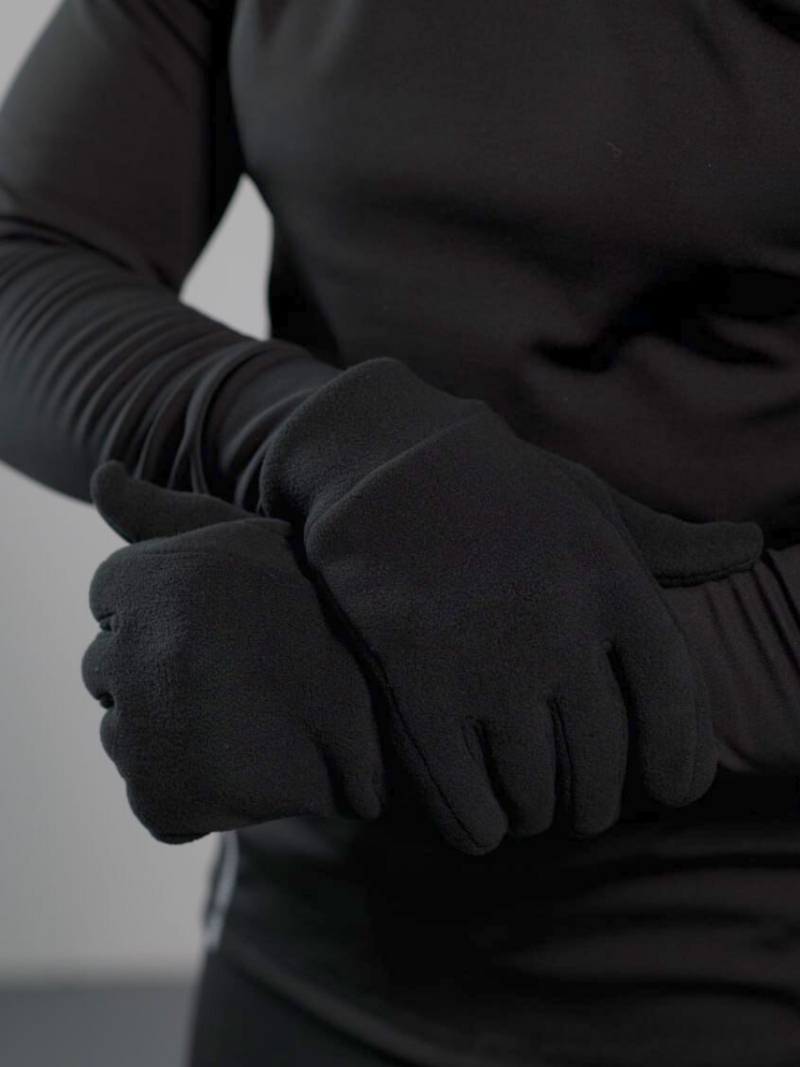 Комплект зимовий флісовий 3в1 шапка/баф /рукавички one size унісекс Чорний (8199445300) - фото 3 Комплект зимовий флісовий 3в1 шапка/баф /рукавички one size унісекс Чорний (8199445300) - фото 3
