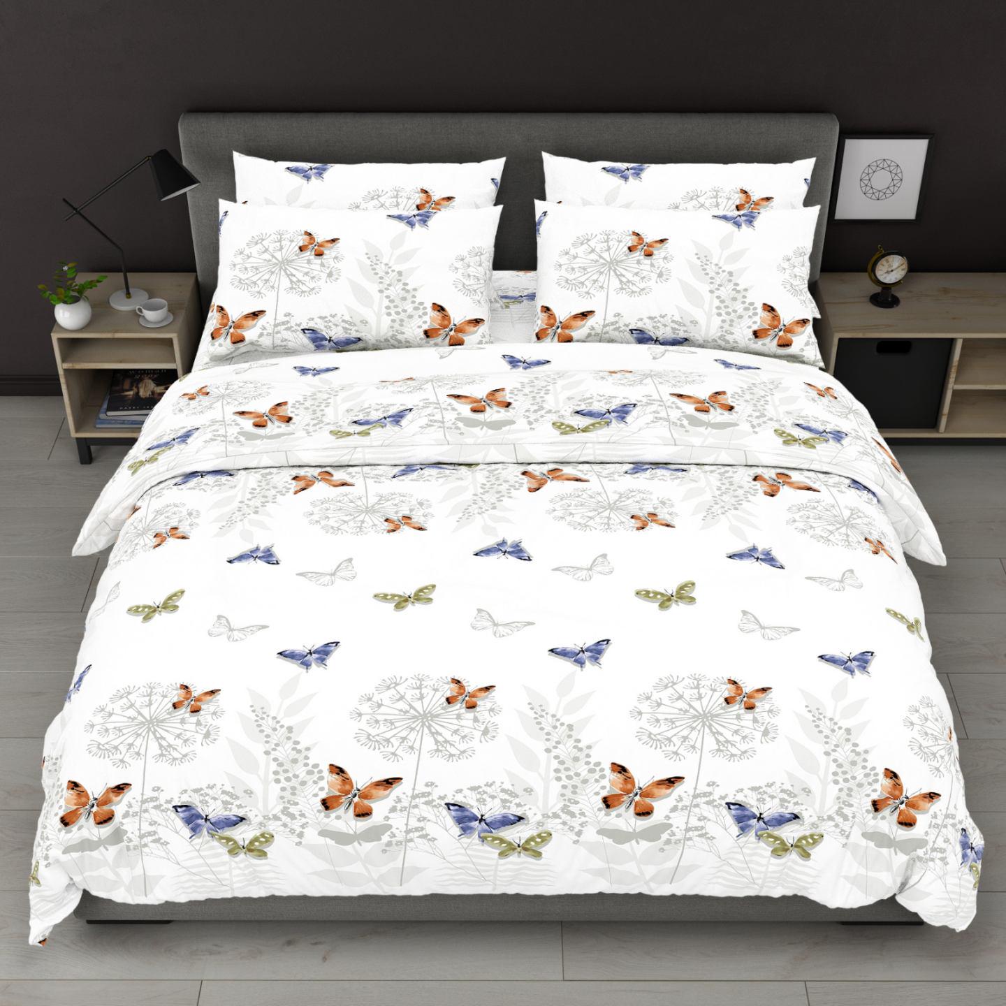 Комплект постельного белья Бабочки сатин полуторный 150х220 см наволочки 50х70 см (0402н501) Комплект постельного белья Бабочки сатин полуторный 150х220 см наволочки 50х70 см (0402н501)