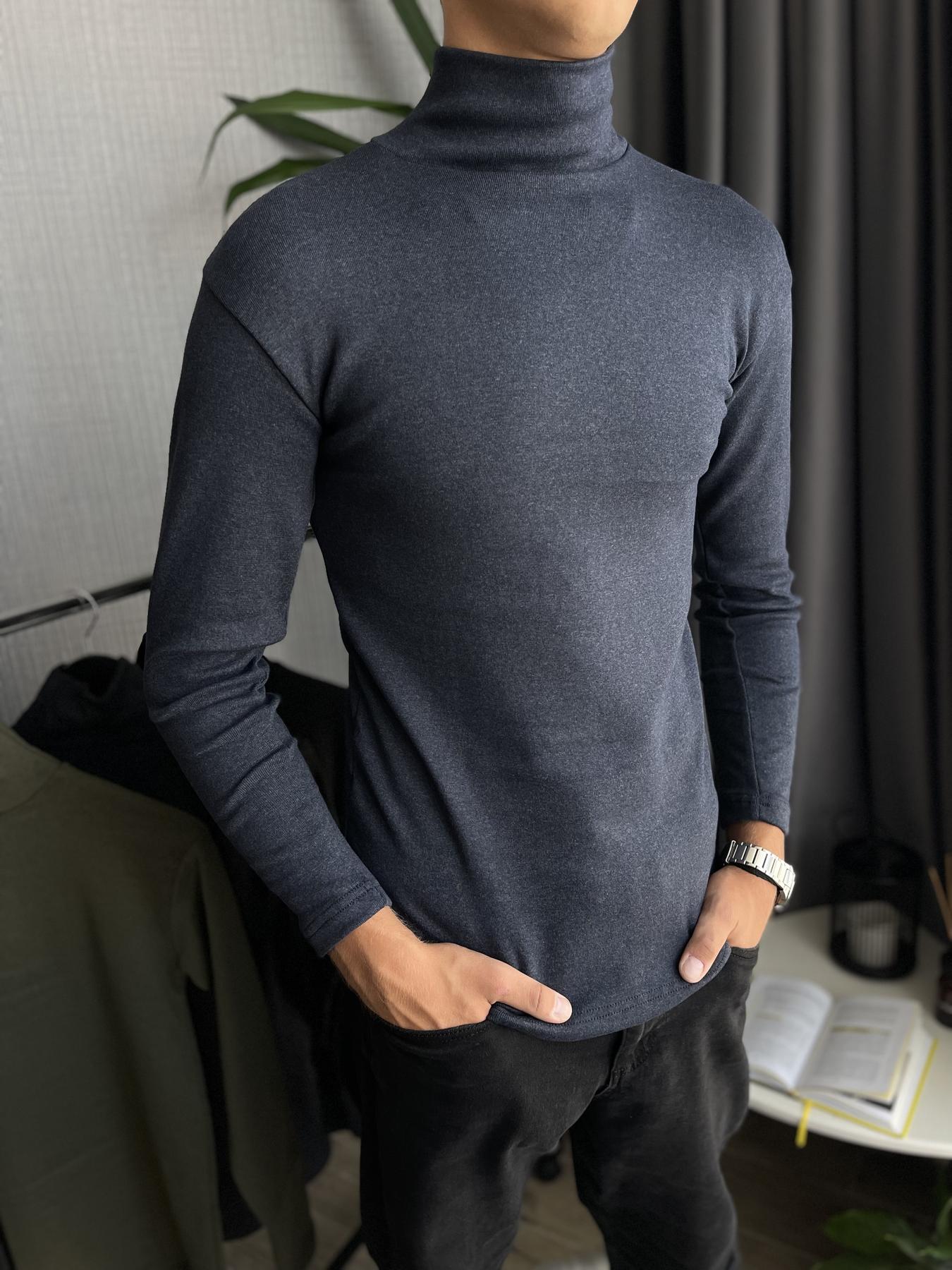 Гольф мужской зимний на флисе облегающий S Синий (26534/1/1) - фото 3 Гольф мужской зимний на флисе облегающий S Синий (26534/1/1) - фото 3