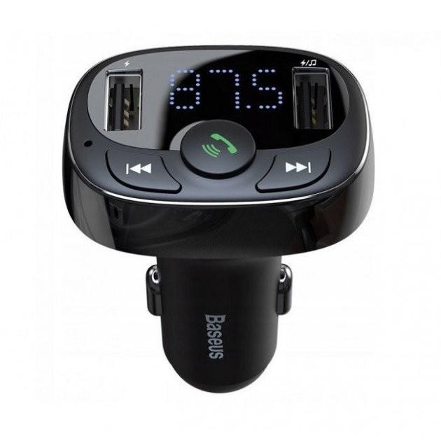 Трансмітер FM BASEUS T-Complex S09 Bluetooth MP3 2-USB 3.4А CCTM-01 та вольтметром з функцією зарядного пристрою - фото 2