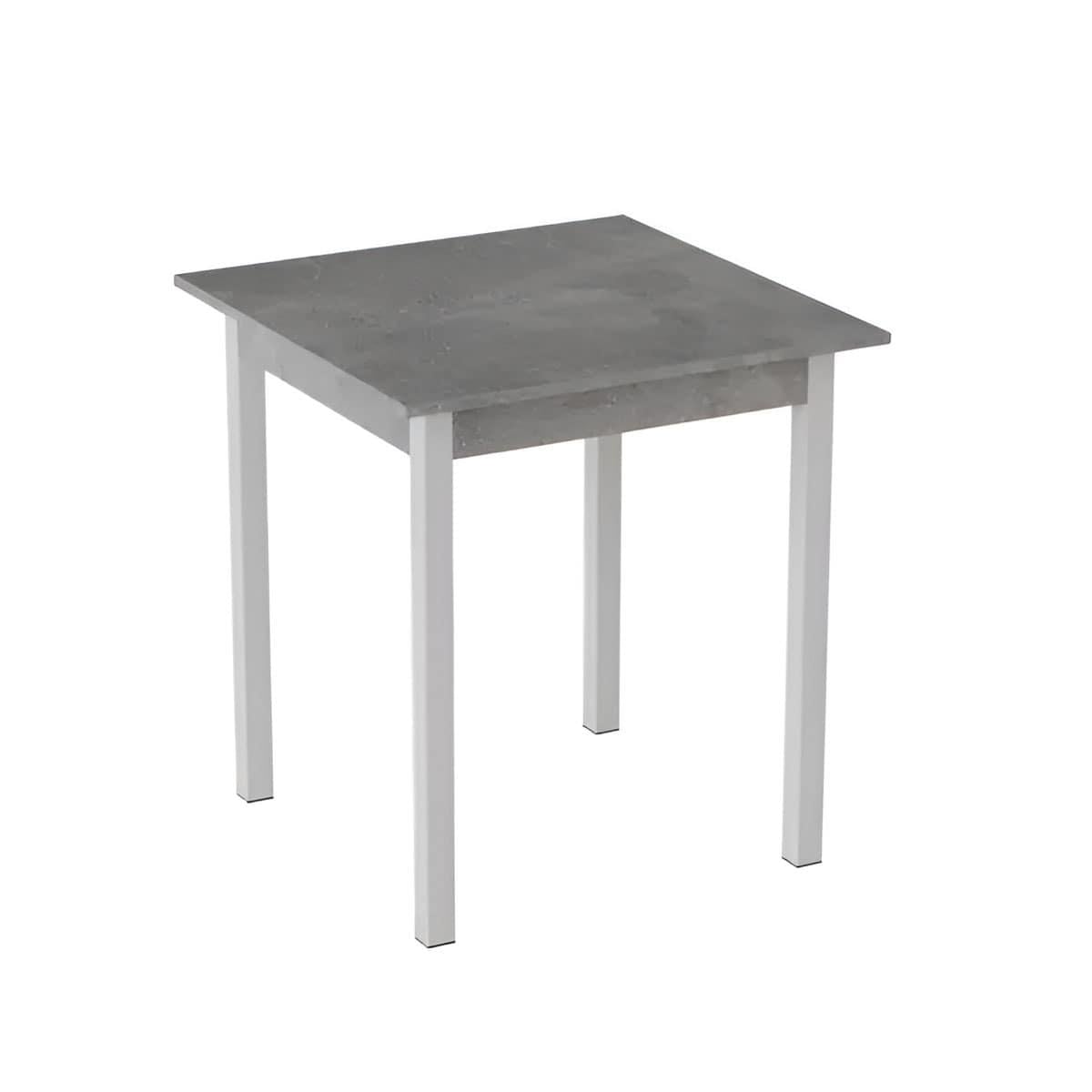 Обеденный стол Ferrum-decor Диего ДСП 16 мм 75x70x70 см Белый/Бетон (FRD-105573)