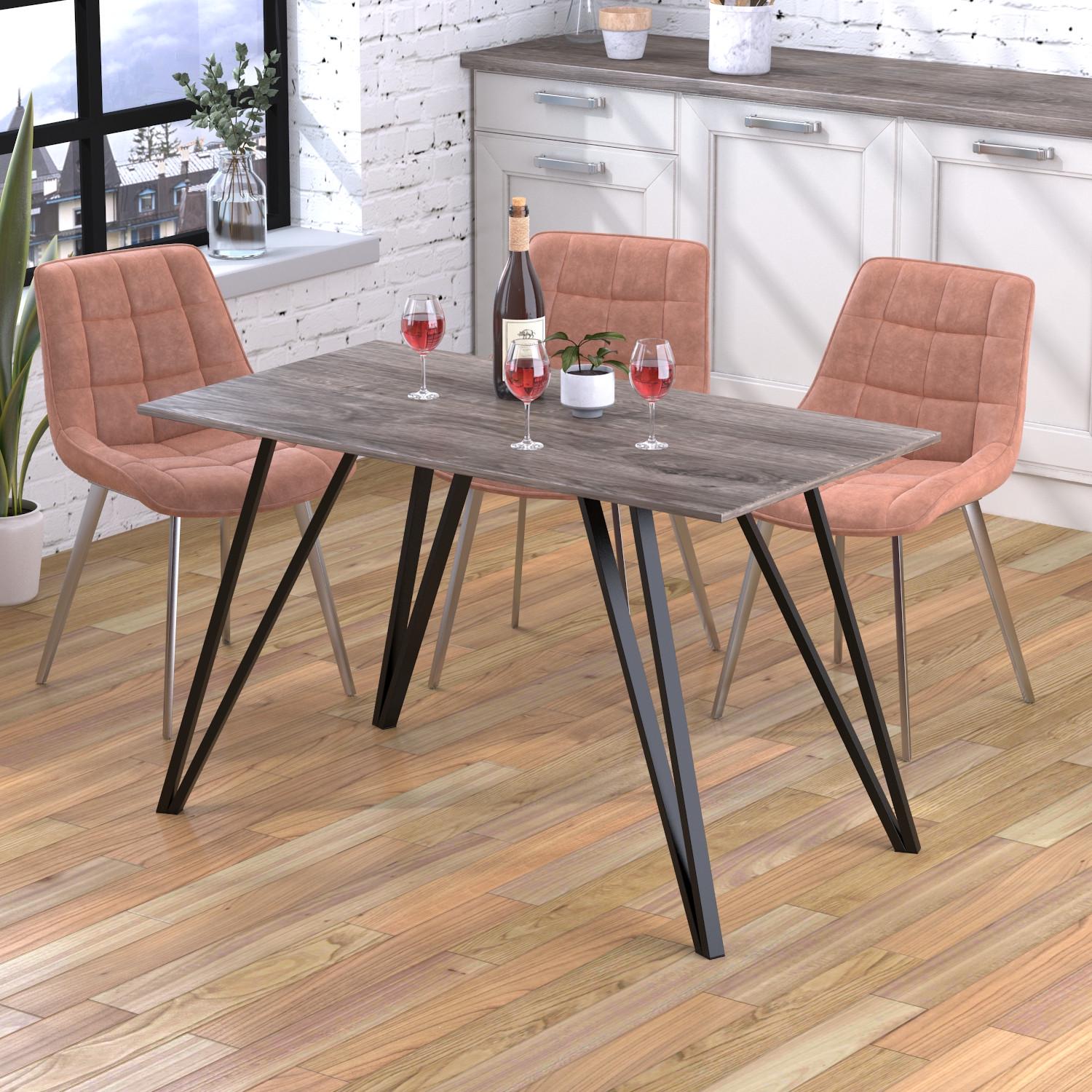 Обеденный стол Loft Design Лима 120x65 см с прямыми углами Дуб Палена (12517704)