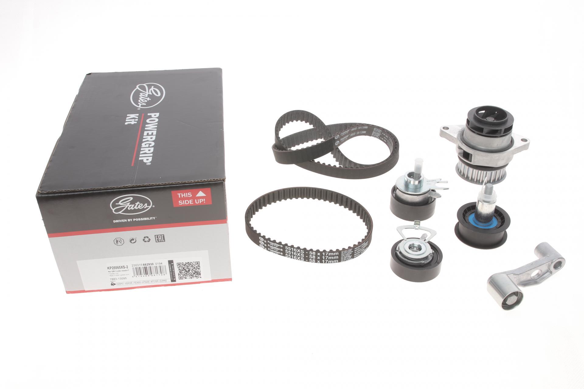 Комплект ГРМ и помпа GATES Audi A2/Seat Leon/VW Golf IV/Polo 1.6 98-06 20x130z/17x58z (KP25565XS-2)