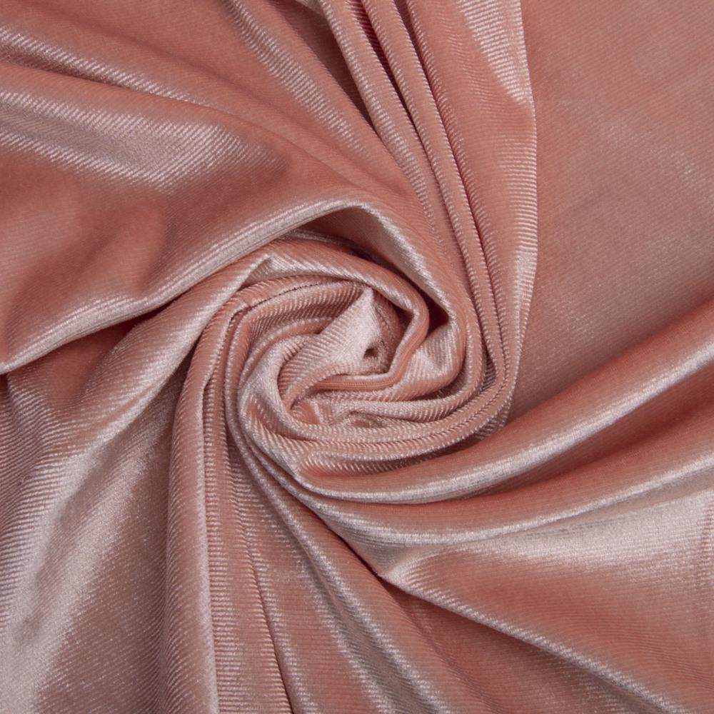 Ткань велюр однотонный Светлый персик (20147)