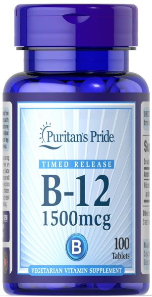 Витамин B-12 медленного высвобождения Puritans Pride Vitamin B-12 1500 mcg Timed Release 1500 мкг 100 таблеток Витамин B-12 медленного высвобождения Puritans Pride Vitamin B-12 1500 mcg Timed Release 1500 мкг 100 таблеток