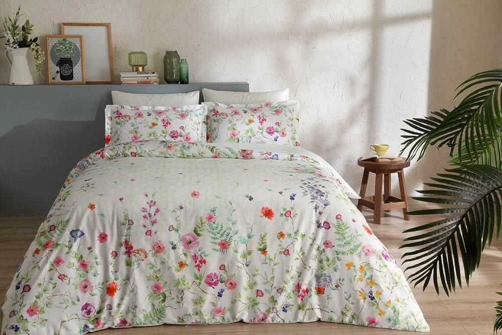 Постельное белье Tac Delux Lonzo yesil v01 евро Зеленый (svt-2000022267649)