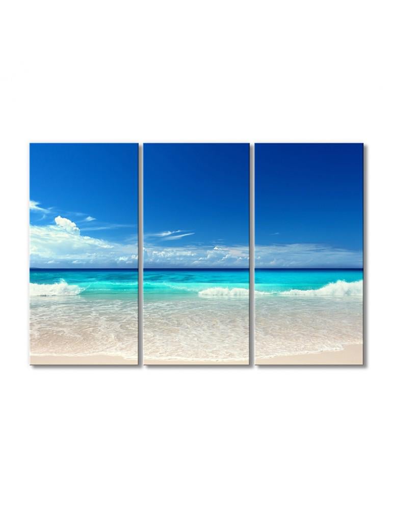 Картина модульная Пляж и море 3 модуля 70x105 см