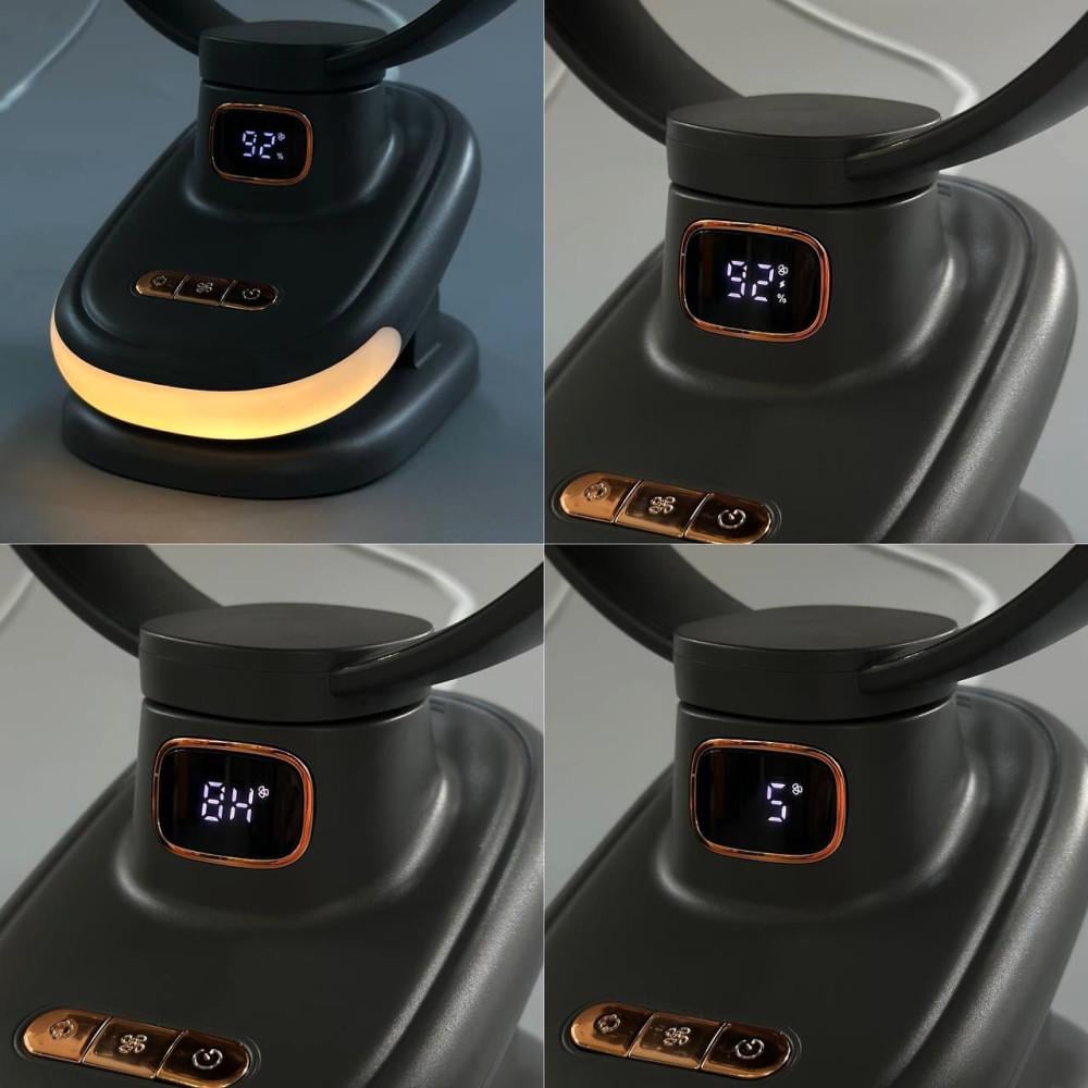 Вентилятор портативний настільний S6 3в1 2400mAh на прищіпці/з дисплеєм/з вбудованим акумулятором Grey ( S6 3in1) - фото 8