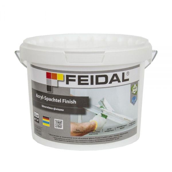 Шпаклівка Feidal Acryl-Spachtel Finish для внутрішніх робіт акрилова база А 3,5 кг Білий (1816723479)
