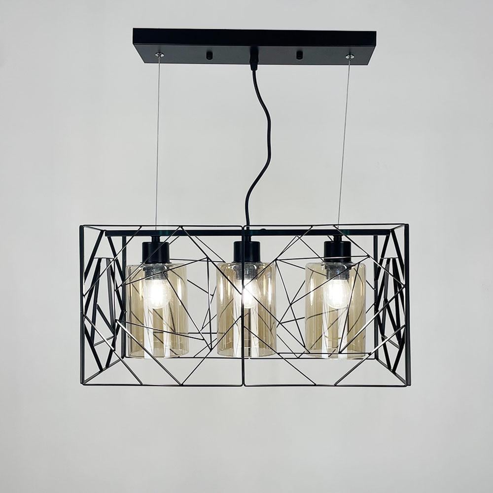 Светильник Лофт на 3 плафона Черный/Янтарный (12120/3 BK+AM) Светильник Лофт на 3 плафона Черный/Янтарный (12120/3 BK+AM)