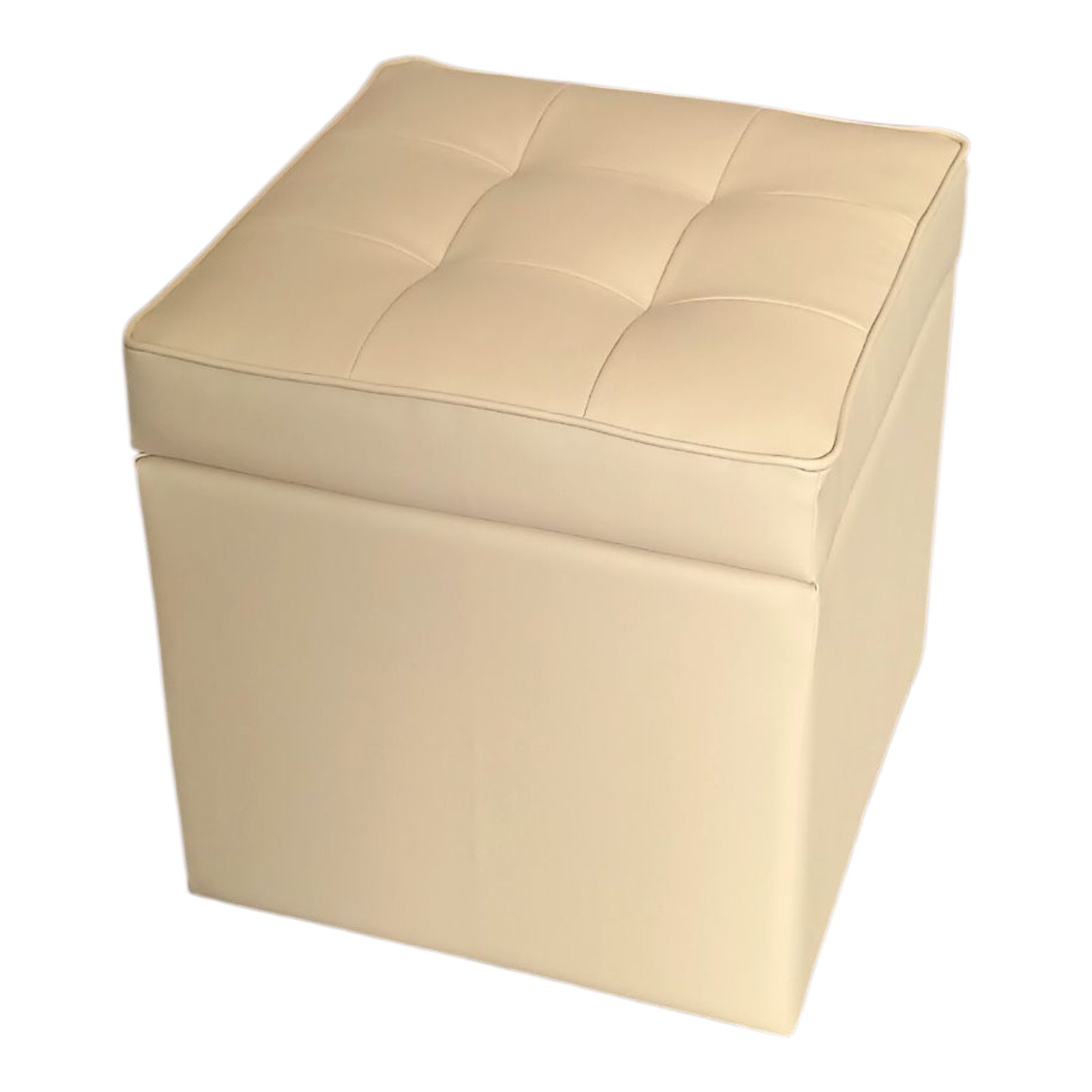 Пуф квадратний Люкс з нішею екошкіра Флай 40х40х43 см Пісочний - фото 1