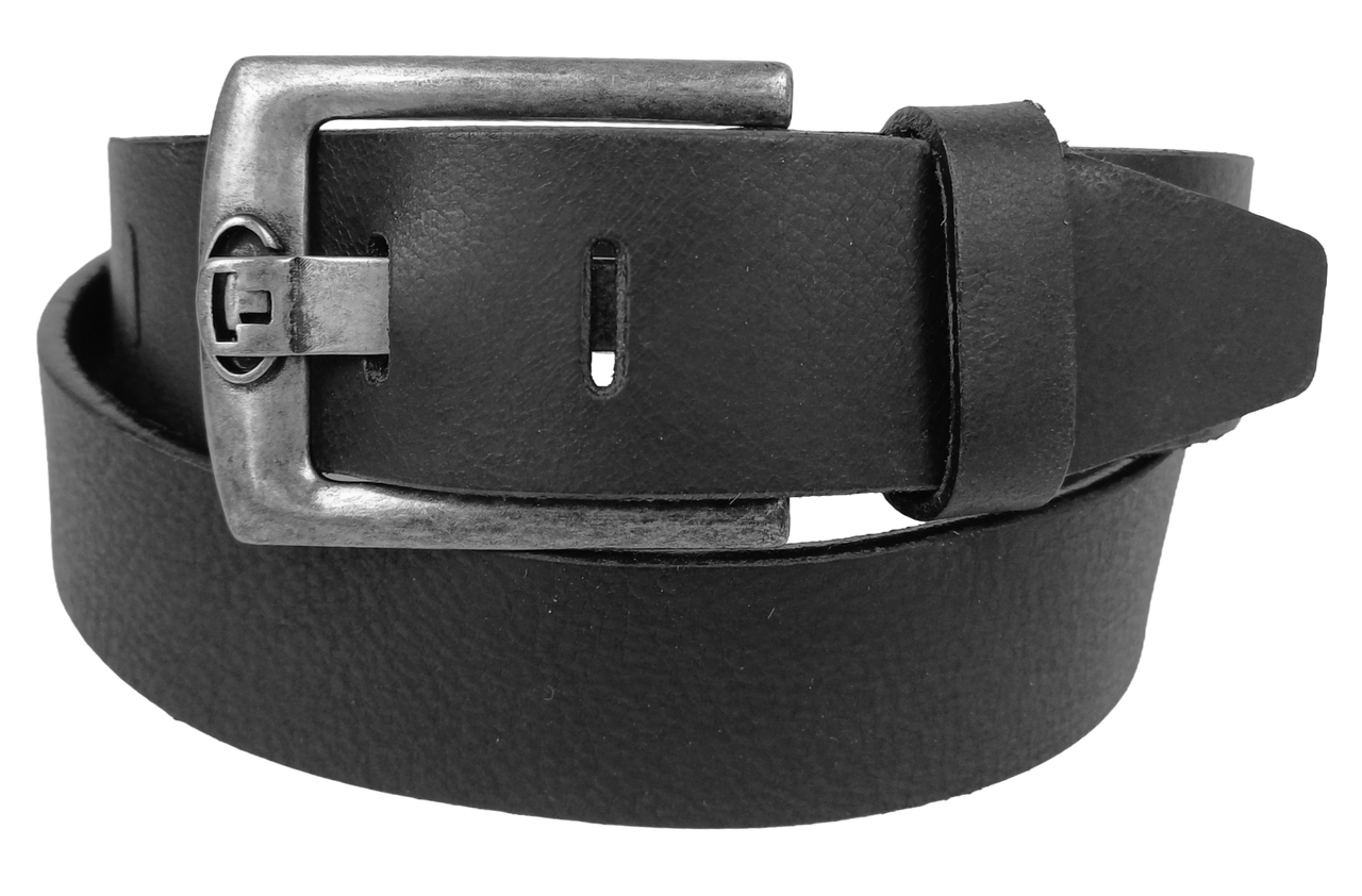 Кожаный ремень мужской под джинсы Tom Tailor Черный