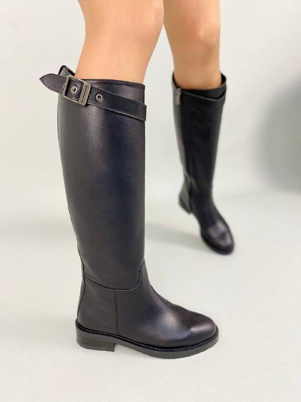 Сапоги кожаные зимние р. 40 Черный (8551е/40)