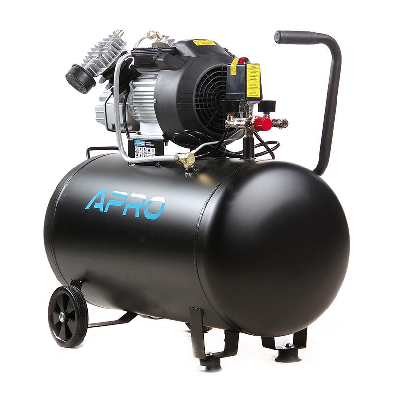 Компрессор Apro двухцилиндровый OFD-100MX 8 Бар 2,8 кВт 430 л/мин 100 л 2 крана с маслом 0,2 л (850179) - фото 2 Компрессор Apro двухцилиндровый OFD-100MX 8 Бар 2,8 кВт 430 л/мин 100 л 2 крана с маслом 0,2 л (850179) - фото 2