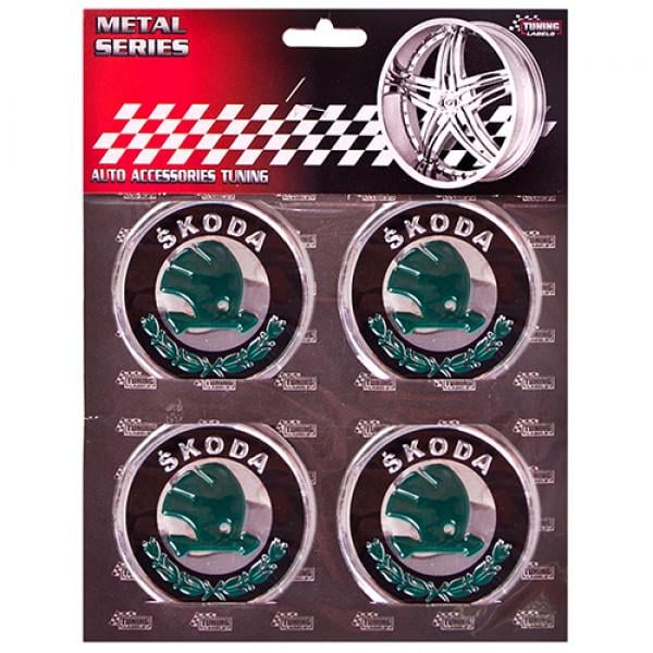 Наклейки на колпаки для Skoda 60 мм Зеленый