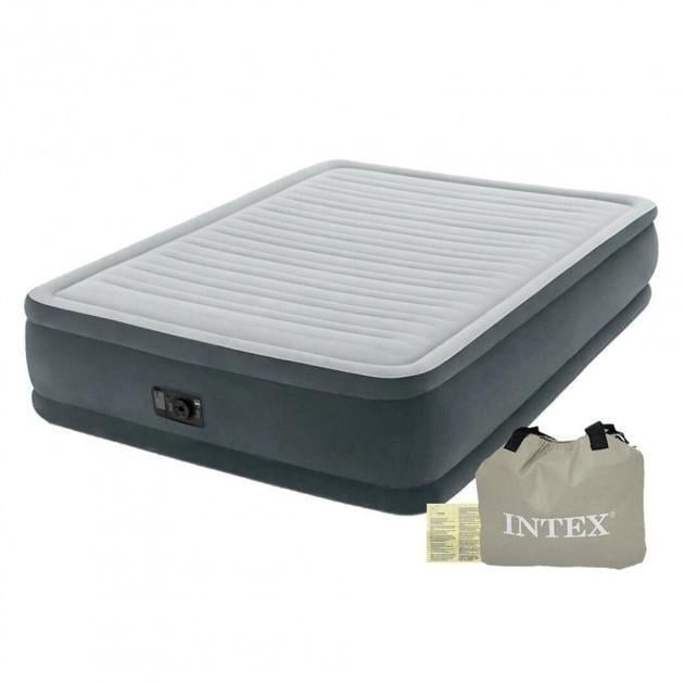 Надувная кровать двухспальная Intex 64126 со встроенным насосом 152x203/206x46 см