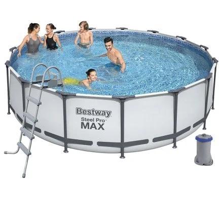 Бассейн каркасный Bestway 56438 с фильтром лестницей и тентом 457х122 см - фото 2