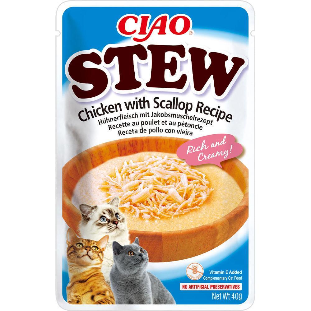 Корм влажный для кошек Inaba CIAO Stew с тушеной курицей и гребешком 40 г (1928517765)