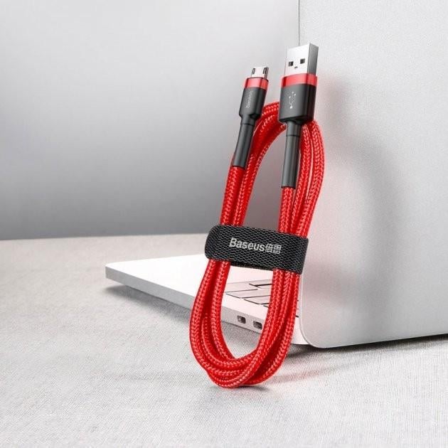 Кабель Baseus Cafule Micro USB 2.4A 1 м Red - фото 7 Кабель Baseus Cafule Micro USB 2.4A 1 м Red - фото 7