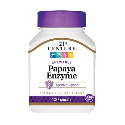 Натуральна добавка 21st Century Papaya Enzyme 100 жувальних таб. (3913)