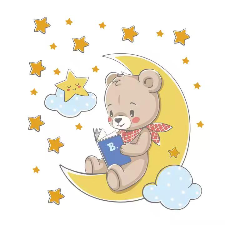 Наклейка вінілова Ведмедик на місяці декоративна в дитячу кімнату для дівчаток і хлопчиків 40х60 см - фото 5 Наклейка вінілова Ведмедик на місяці декоративна в дитячу кімнату для дівчаток і хлопчиків 40х60 см - фото 5