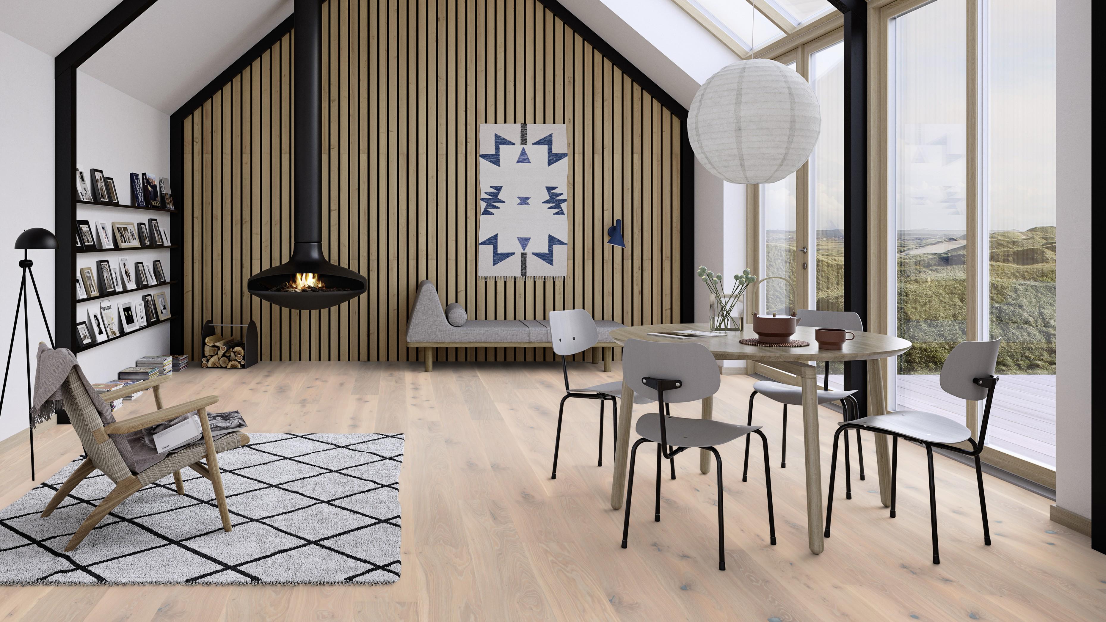Паркетна дошка Floor`360 Дуб PALE WHITE Vivo 1-смугова Лак - фото 5