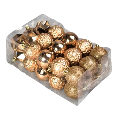 Кульки новорічні ялинкові Stenson 9601 пластикові 6 см 30 шт. (13103185)