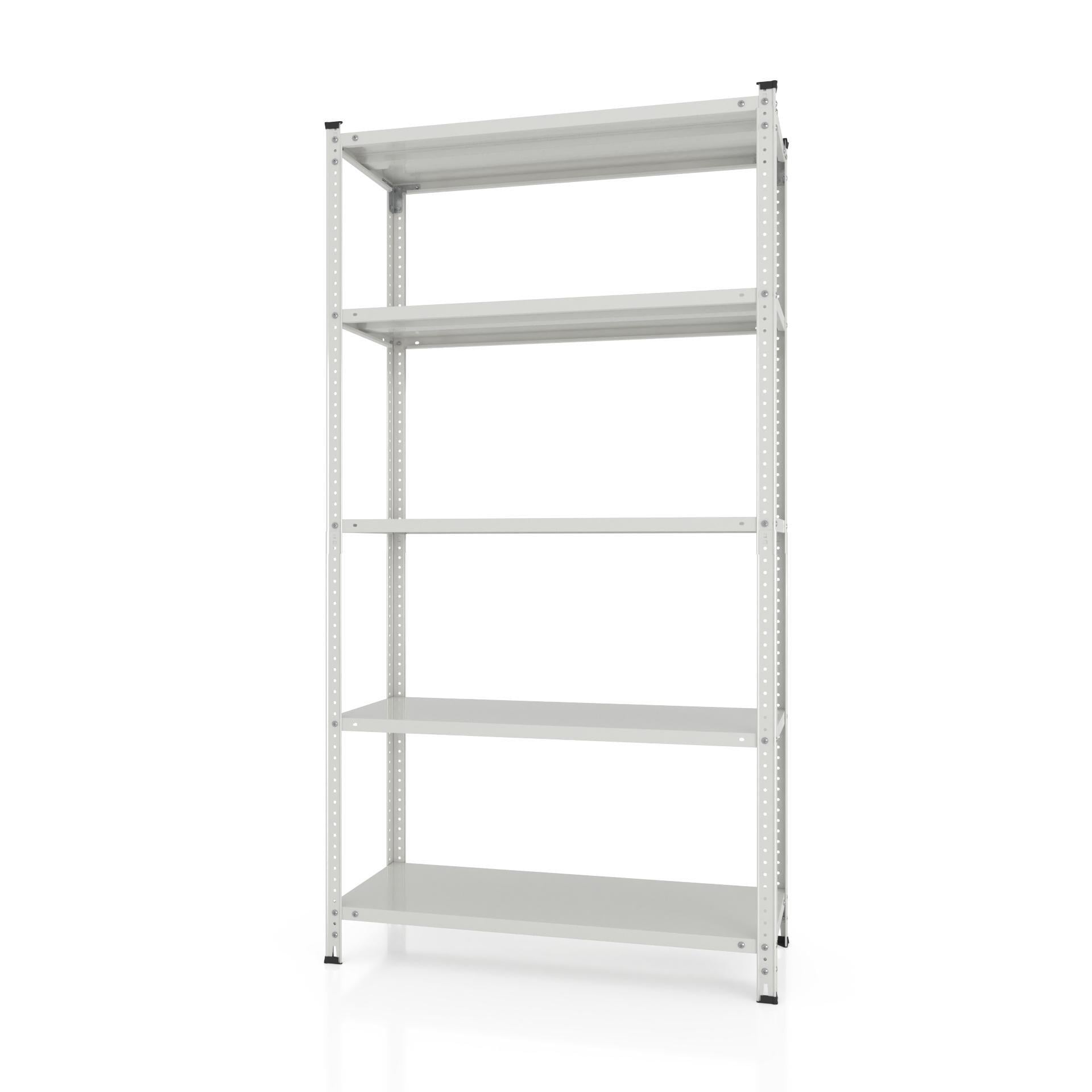 Стеллаж металлический SZ РУНА 220х120х40 см окрашенный на 5 полок из металла Белый (372328)