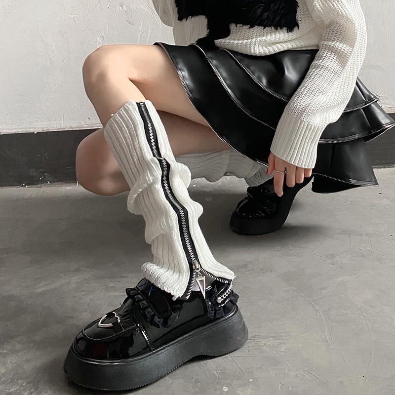 Гетри на блискавці в рубчик One size Молочний (2402) - фото 1